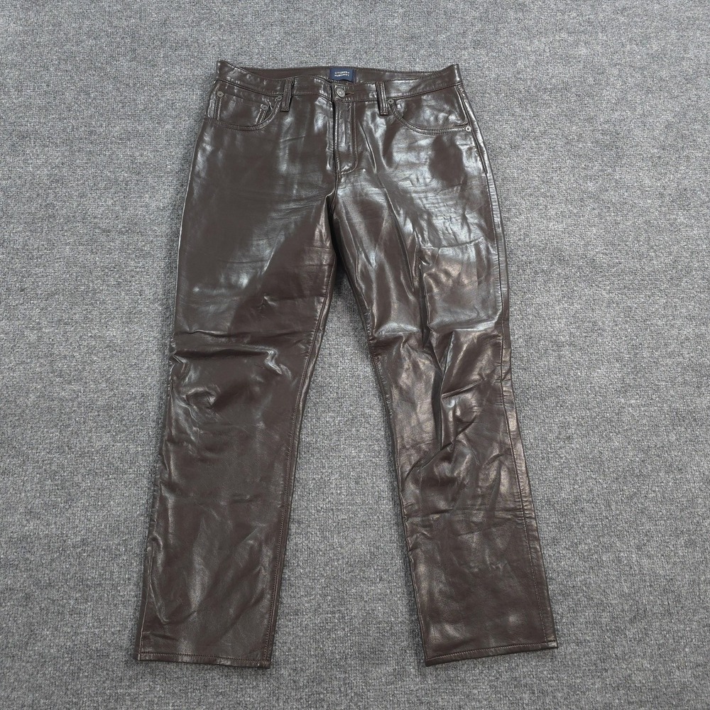 Citizens Of Humanity Pants Womens 29 Brown Jolene Leather High Rise Straight
